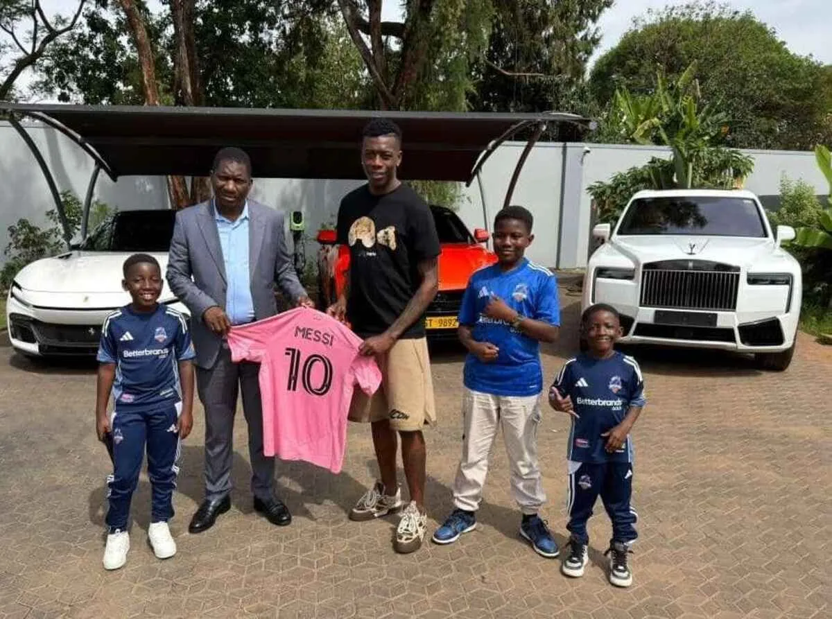 Teenage Hadebe gives away his new Lionel Messi jersey