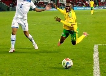 Diving like this match without being touched could get him a yellow or red card …