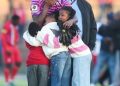 Chipezeze being comforted by his children after suffering a heartbreaking relega…