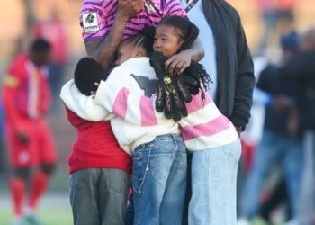 Chipezeze being comforted by his children after suffering a heartbreaking relega…