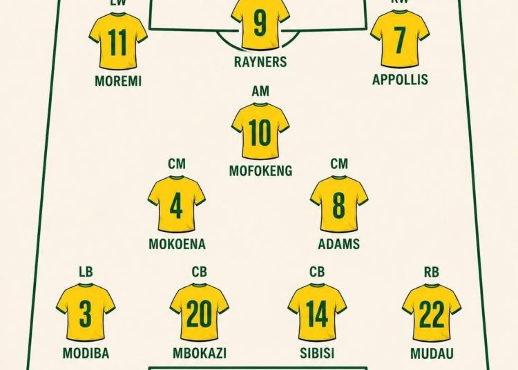 This is the perfect line up against Czechia on Thursday.  Tshepang Moremi is bet…