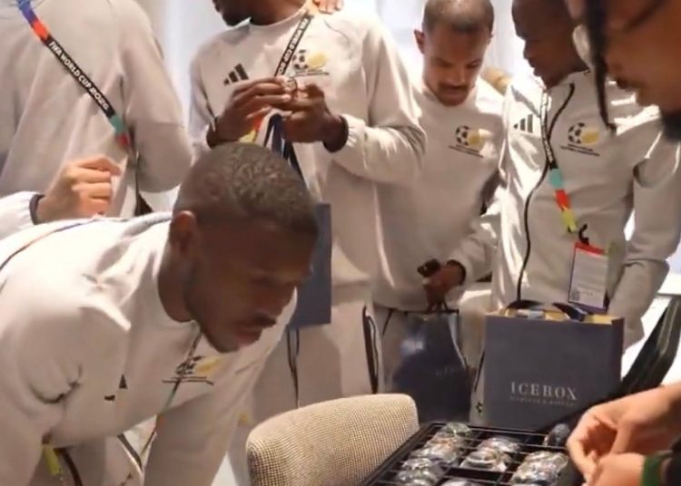 BREAKING:  Bafana Bafana players were rewarded with LUXURY jewelry and watches w…