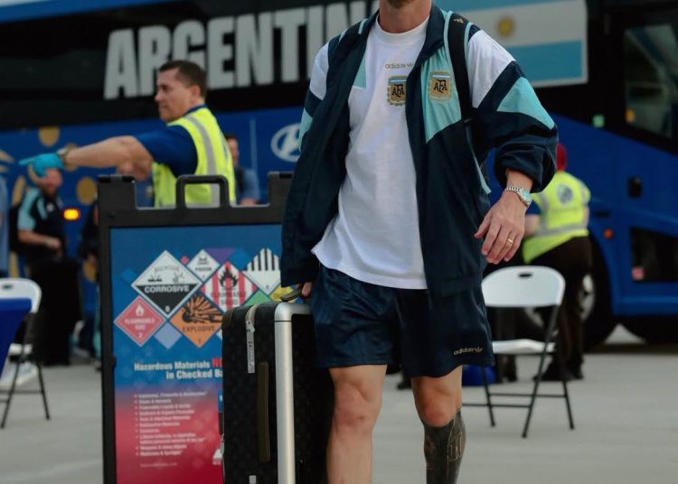 Lionel Messi on his way to New York for the World Cup Final!