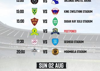 BETWAY PREMIERSHIP FIXTURES  SATURDAY
15:00 Orlando Pirates vs Milford FC
15:0…