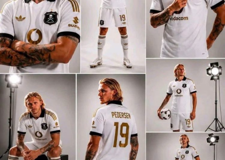 Orlando Pirates new “Haaland” Sebastian Pedersen wearing the club jersey number …