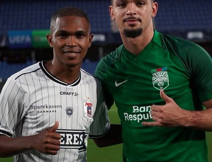 Gift Links and Aden McCarthy after last night’s UEFA Champions League qualifier…
